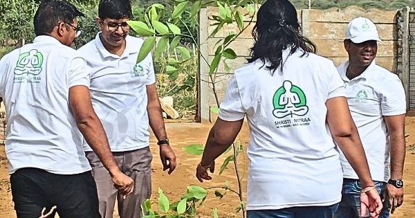 Plantation at Srishtimitra Food Forest Rewasa