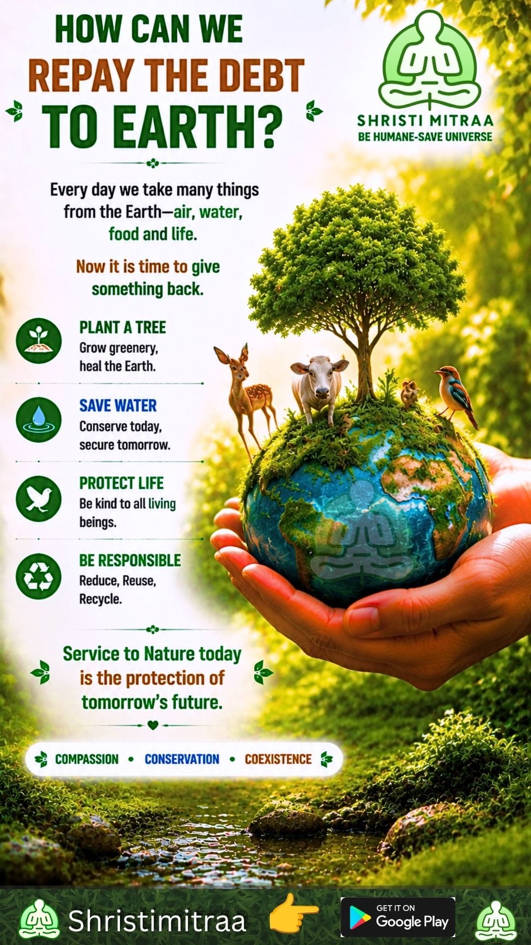 How to repay the debt to the earth
