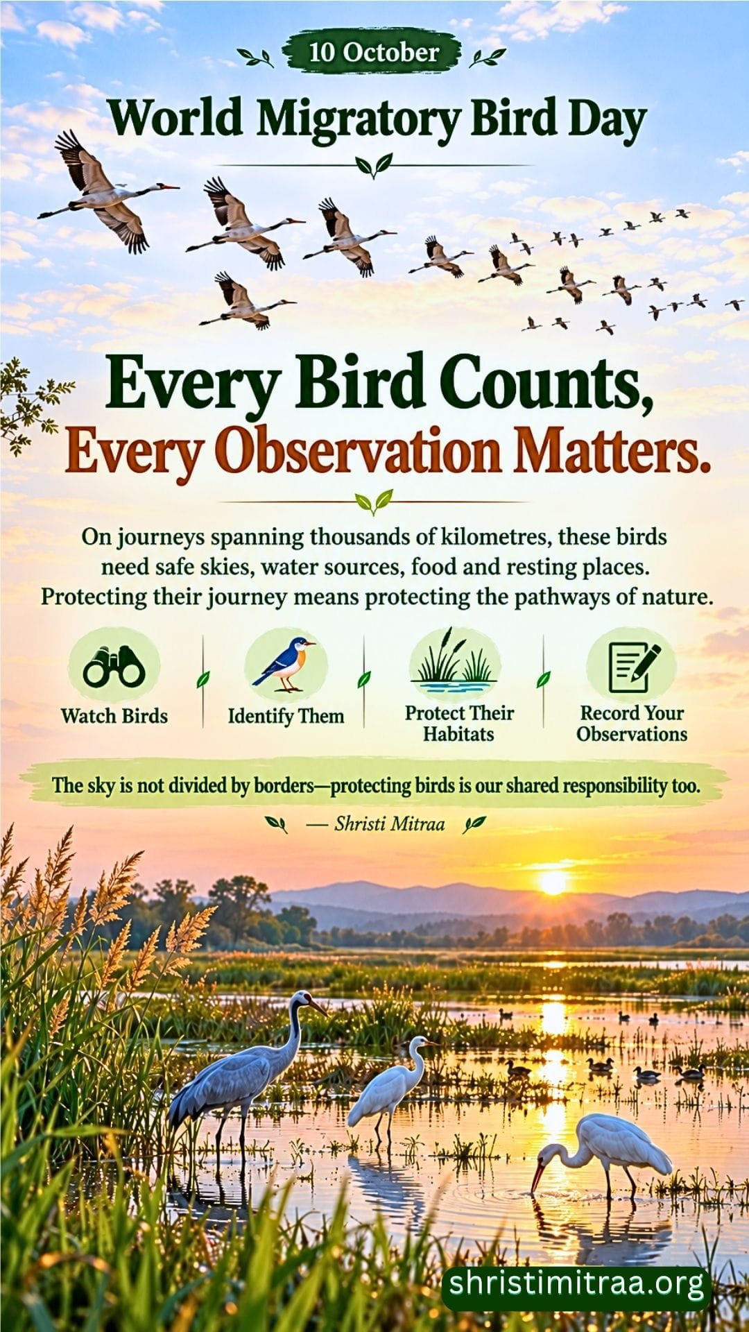 October 10 – World Migratory Bird Day