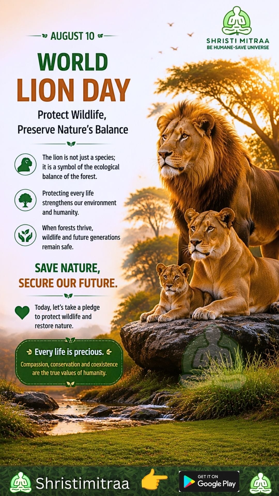 August 10 - World Lion Day