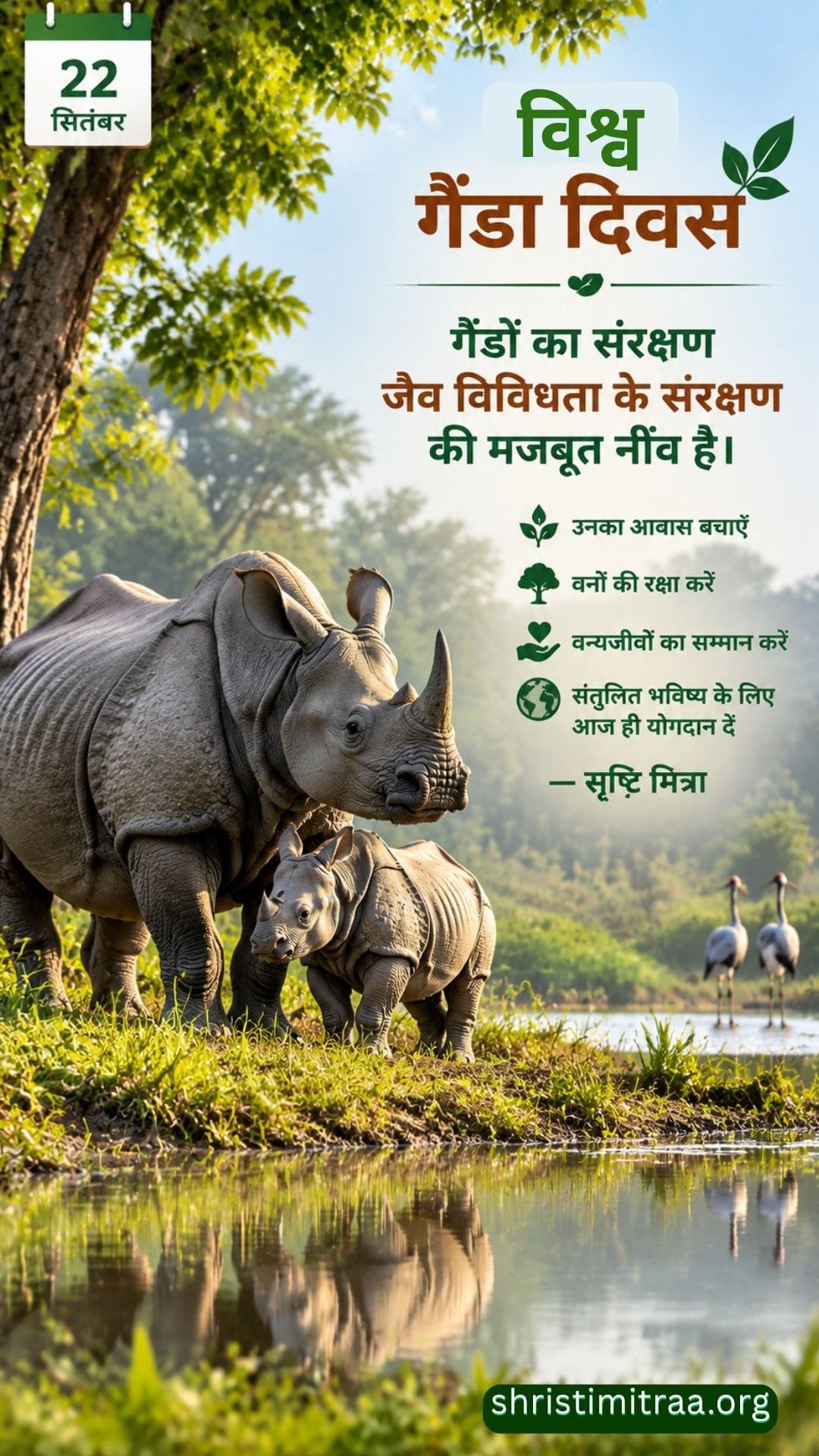 22 सितंबर - विश्व गैंडा दिवस